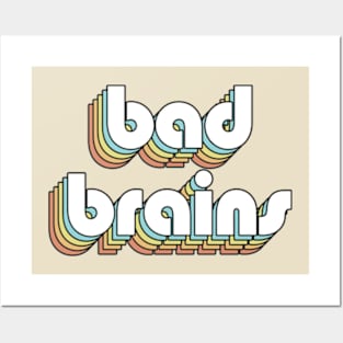 Bad Brains - Retro Rainbow Typography Faded Style Posters and Art